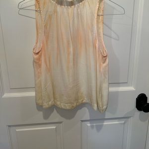 Cloth and Stone High Neck Tie-dye Tank in peach Ivory